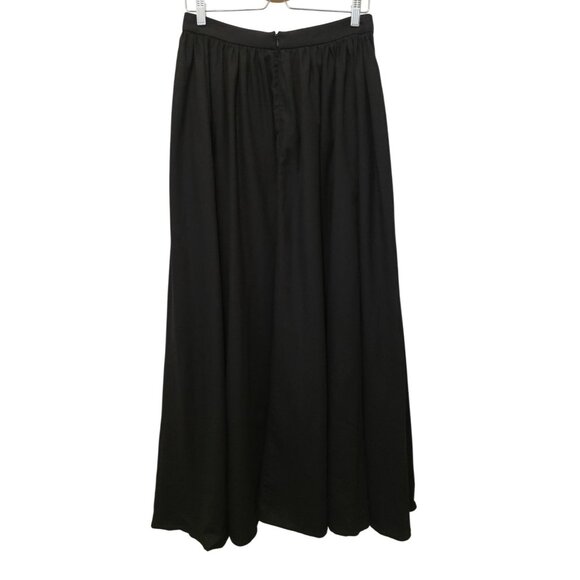 NWT Commense Black Linen Blend Lined Pleated Maxi Skirt w/ Pockets Women's Sz M - Picture 2 of 6